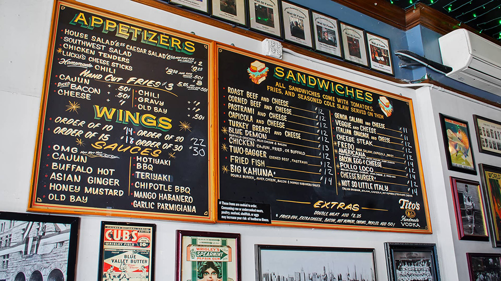 Interior of Lucky's Sandwich Company in Chicago, IL